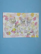 Load image into Gallery viewer, Boston Terrier Doodle art print | A5 hand drawn dog print - great gift for Boston lovers and owners