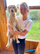 Load image into Gallery viewer, Spaniel Outline T-shirt - embroidered spaniel organic tee for dog lovers and owners