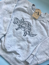 Load image into Gallery viewer, Children’s Embroidered Dinosaur Sweatshirt - Gifts for dino loving kids.