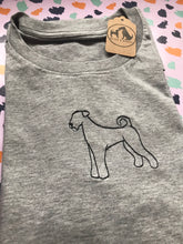 Load image into Gallery viewer, Embroidered Organic Airedale T-Shirt - Gifts for Airedale lovers and owners