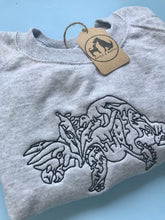 Load image into Gallery viewer, Children’s Embroidered Dinosaur Sweatshirt - Gifts for dino loving kids.