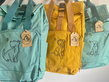 Load image into Gallery viewer, Spring Dog Breed Outline Backpack for Dog Lovers and Owners- colourful embroidered compact rucksack for your adventures