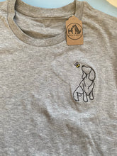 Load image into Gallery viewer, Spaniel Outline T-shirt - embroidered spaniel organic tee for dog lovers and owners