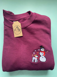 Christmas Snow Dog  Sweatshirt - Festive dogs sweater for dog lovers