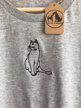 Load image into Gallery viewer, Cat Organic T-shirt- Gifts for cat lovers and owners.