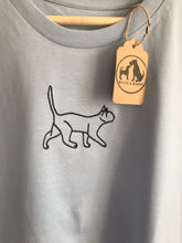 Load image into Gallery viewer, Embroidered Cat Walking Silhouette Sweatshirt- Gifts for Cat lovers and owners