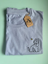 Load image into Gallery viewer, Westie Outline T-shirt - embroidered west highland white terrier organic tee for dog lovers and owners