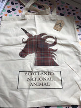 Load image into Gallery viewer, IMPERFECT Scottish unicorn tote bag