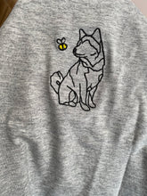 Load image into Gallery viewer, Shiba Inu Outline T-shirt - embroidered shiba organic tee for dog lovers and owners