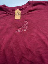 Load image into Gallery viewer, Embroidered Cat Stretching Silhouette Sweatshirt- Gifts for Cat lovers and owners