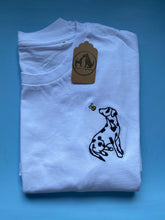 Load image into Gallery viewer, Dalmatian Outline T-shirt - embroidered dally organic tee for dog lovers and owners
