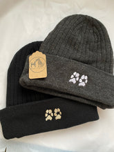 Load image into Gallery viewer, Custom Paw Print Beanie Hat- For dog and cat lovers and owners