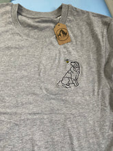 Load image into Gallery viewer, Leonberger Outline T-shirt - embroidered Leonberger organic tee for dog lovers and owners