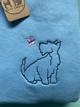 Load image into Gallery viewer, Scottish Terrier Outline T-shirt - embroidered Scottie dog organic tee for dog lovers and owners