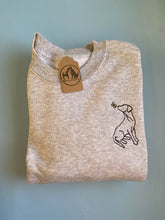 Load image into Gallery viewer, Spring Labrador Outline Sweatshirt - Gifts yellow, red, chocolate, black and silver Labrador owners and lovers.