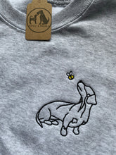 Load image into Gallery viewer, Dachshund Outline T-shirt - embroidered sausage dog organic tee for dog lovers and owners