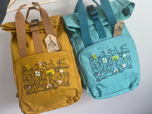 Load image into Gallery viewer, Spring Dogs Backpack for Dog Lovers and Owners- colourful embroidered compact rucksack for your adventures