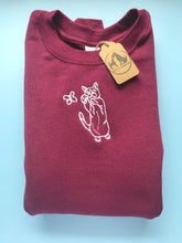 Load image into Gallery viewer, Embroidered Cat and Butterfly Sweatshirt- Gifts for Cat lovers and owners