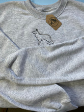 Load image into Gallery viewer, Embroidered GSD Silhouette Sweatshirt- Gifts for German Shepherd Dog lovers and owners