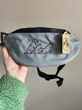 Load image into Gallery viewer, Dog Walking Bum Bag- breed silhouette recycled embroidered waist pack. The perfect gift for dog parents, dog walkers and dog groomers