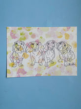 Load image into Gallery viewer, Dachshund Doodle art print  | A5 hand drawn dog print - great gift for Sausage dog lovers and owners
