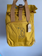 Load image into Gallery viewer, Spring Dog Breed Outline Backpack for Dog Lovers and Owners- colourful embroidered compact rucksack for your adventures