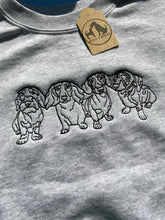 Load image into Gallery viewer, Embroidered dachshund Sweater - Gifs for long hair, short hair and wire hair Sausage dog Lovers and owners
