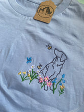 Load image into Gallery viewer, OUTLINE STYLE- Wildflower Dogs T-Shirt- Embroidered tee for dog lovers