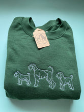 Load image into Gallery viewer, Embroidered Schnauzer Trio Sweatshirt - For Miniature, Standard and Giant schnauzer owners