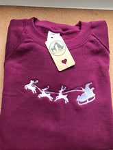 Load image into Gallery viewer, Embroidered Santa and Reindeer Sled Christmas Jumper