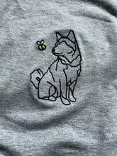 Load image into Gallery viewer, Shiba Inu Outline T-shirt - embroidered shiba organic tee for dog lovers and owners