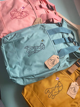 Load image into Gallery viewer, Spring Dog Breed Outline Backpack for Dog Lovers and Owners- colourful embroidered compact rucksack for your adventures