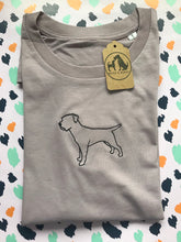 Load image into Gallery viewer, Embroidered Border Terrier T-Shirt - Gifts for terrier lovers and owners
