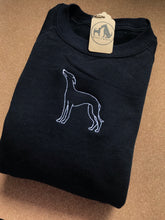 Load image into Gallery viewer, Embroidered Sighthound Silhouette Sweatshirt- Gifts for Whippet, greyhound, galgo, lurcher lovers and owners