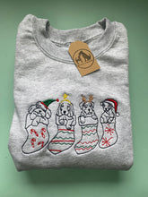 Load image into Gallery viewer, Christmas Puppy Stocking Sweatshirt - Festive dogs sweater for dog lovers