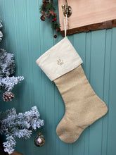 Load image into Gallery viewer, Custom  Paw Print Christmas Stocking - dog/ cat Xmas stocking- not filled