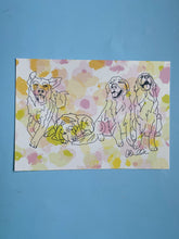 Load image into Gallery viewer, Golden Retriever Doodle art print | A5 hand drawn dog print - great gift for goldie lovers and owners.