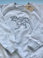 Load image into Gallery viewer, Children’s Embroidered Dinosaur Sweatshirt - Gifts for dino loving kids.