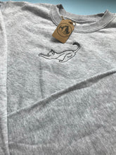 Load image into Gallery viewer, Embroidered Cat Stretching Silhouette Sweatshirt- Gifts for Cat lovers and owners