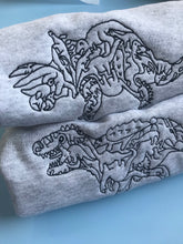 Load image into Gallery viewer, Children’s Embroidered Dinosaur Sweatshirt - Gifts for dino loving kids.