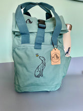 Load image into Gallery viewer, Spring Dog Breed Outline Backpack for Dog Lovers and Owners- colourful embroidered compact rucksack for your adventures