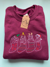 Load image into Gallery viewer, Christmas Puppy Stocking Sweatshirt - Festive dogs sweater for dog lovers