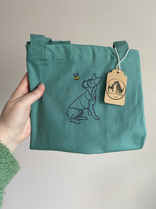 Embroidered Spring Time Tote Bag - gifts for dog owners