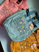 Load image into Gallery viewer, Spring Dogs Backpack for Dog Lovers and Owners- colourful embroidered compact rucksack for your adventures