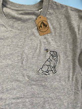 Load image into Gallery viewer, Leonberger Outline T-shirt - embroidered Leonberger organic tee for dog lovers and owners