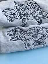 Load image into Gallery viewer, Children’s Embroidered Dinosaur Sweatshirt - Gifts for dino loving kids.