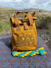 Load image into Gallery viewer, Spring Dogs Backpack for Dog Lovers and Owners- colourful embroidered compact rucksack for your adventures