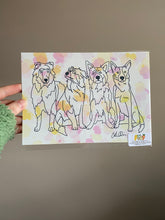 Load image into Gallery viewer, Collie Doodle art print  | A5 hand drawn dog print - great gift for collie  lovers and owners.