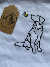 Load image into Gallery viewer, Golden Retriever Outline T-shirt - embroidered goldie organic tee for dog lovers and owners