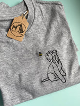 Load image into Gallery viewer, Schnauzer Outline T-shirt - embroidered miniature/ standard schnauzer organic tee for dog lovers and owners